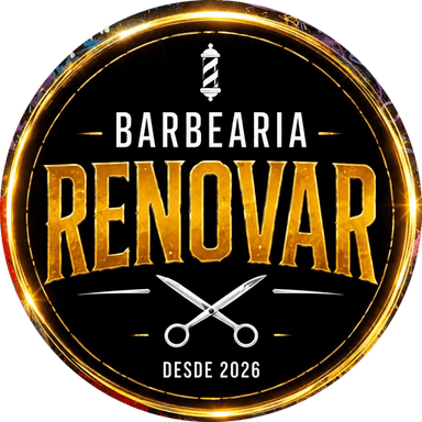 Selo da Barbearia Renovar, desde 2026